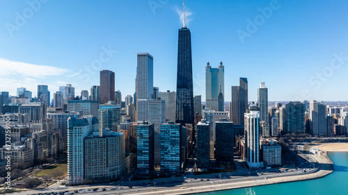 Areal of view of the skyline of downtown Chicago © Joshua 