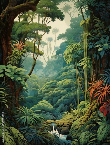 Rainforest Canopies Art | Vintage Tropical Print | Jungle Scenic