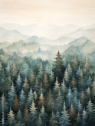 Rolling Hills Art - Frosted Pine Forests & Winter Scenes: Captivating Snowy Nature