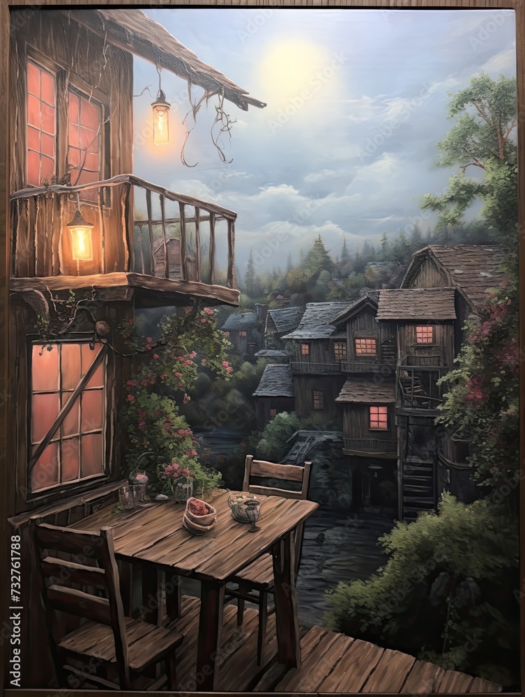 Romantic Rooftop Dinners - Stream and Brook Art | Evening View | Rustic Wall Decor Romantic Rooftop Dinners - Stream and Brook Art | Evening View | Rustic Wall Decor