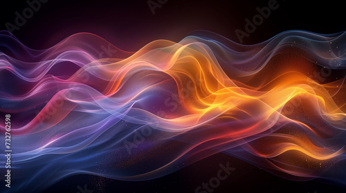 Abstract Colorful Wave on a Black Background