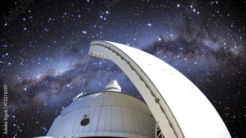 Observatory under a starry sky