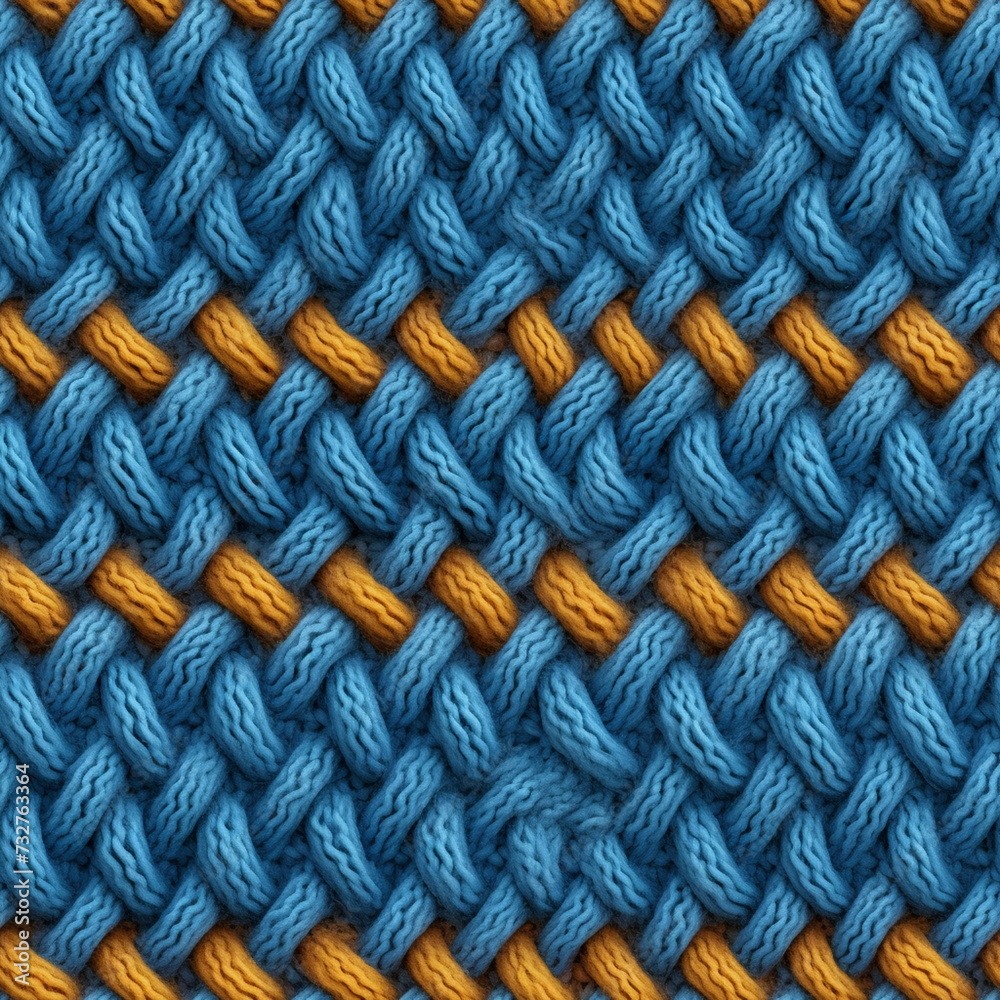 Knit Texture in Blue and Yellow


