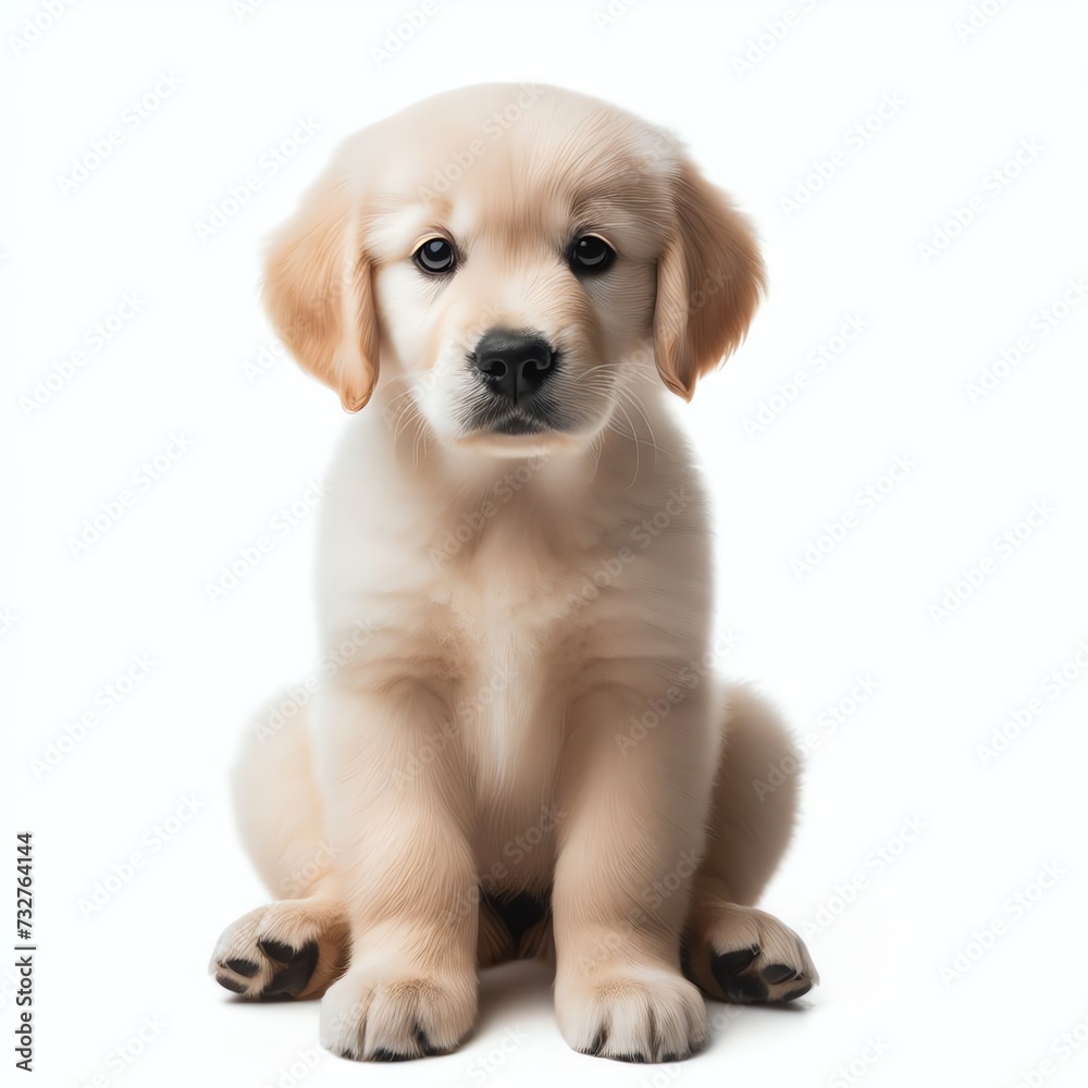 Cute Golden Retriever Puppy Sitting Down Cute Golden Retriever Puppy Sitting Down