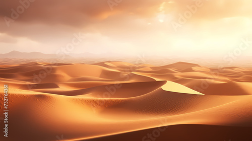 Desert background, desert landscape photography with golden sand dunes