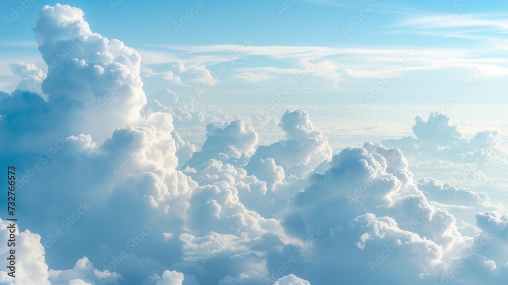 Fototapeta premium Aerial view of soft clouds from above
