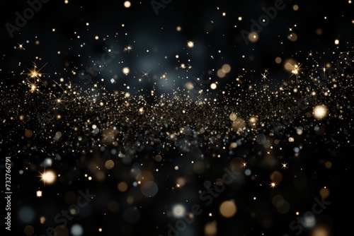 Abstract background with bokeh defocused lights and stars. Black glitter background for queer pride  representing various gender identities or sexual orientations. 