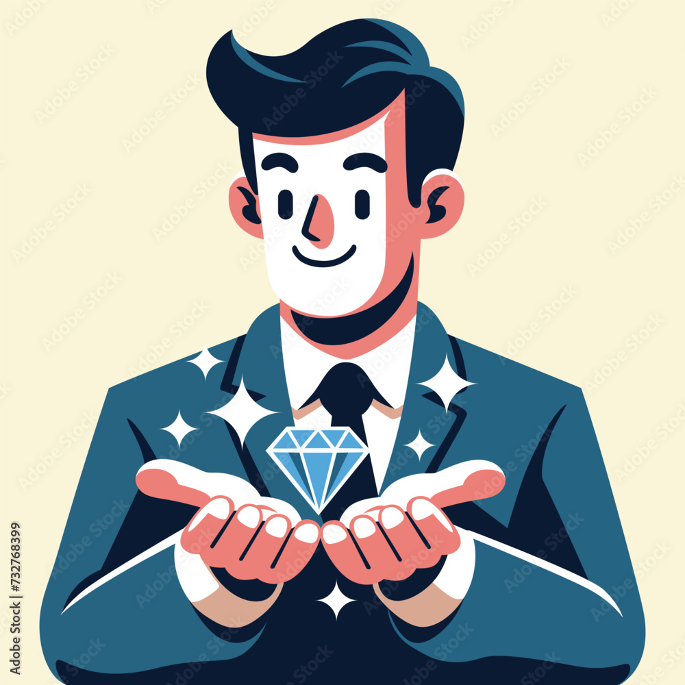 Businessman with Diamond Concept