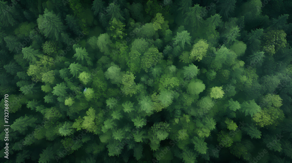 Lush green forest, vibrant green plants in the forest - obrazy, fototapety, plakaty 