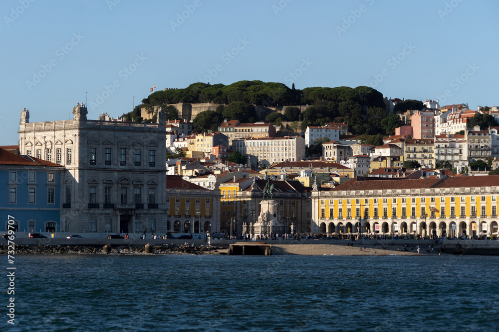Historic Lisbon Waterfront: Daylight View from the Tagus River