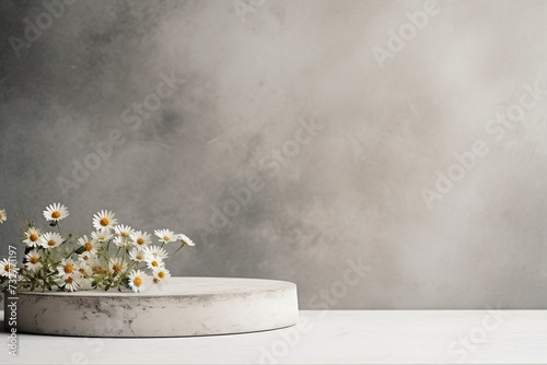 retro background with small summer colorful flowers in vintage style with free space for various inscriptions. antique wall with scuffs in shabby chic style. summer spring laconic natural background