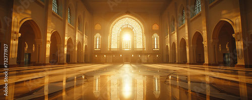 Islamic Mosque Building in Soft Afternoon Light