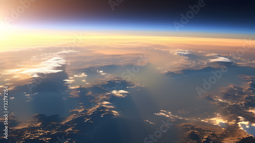 Planet Earth Viewed from Space  Continents and Oceans Bathed in Sunlight  Swirling Clouds - Majestic Orb of Life