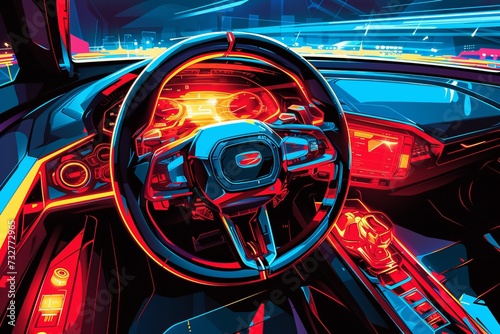 Digital Painting of Cars Interior