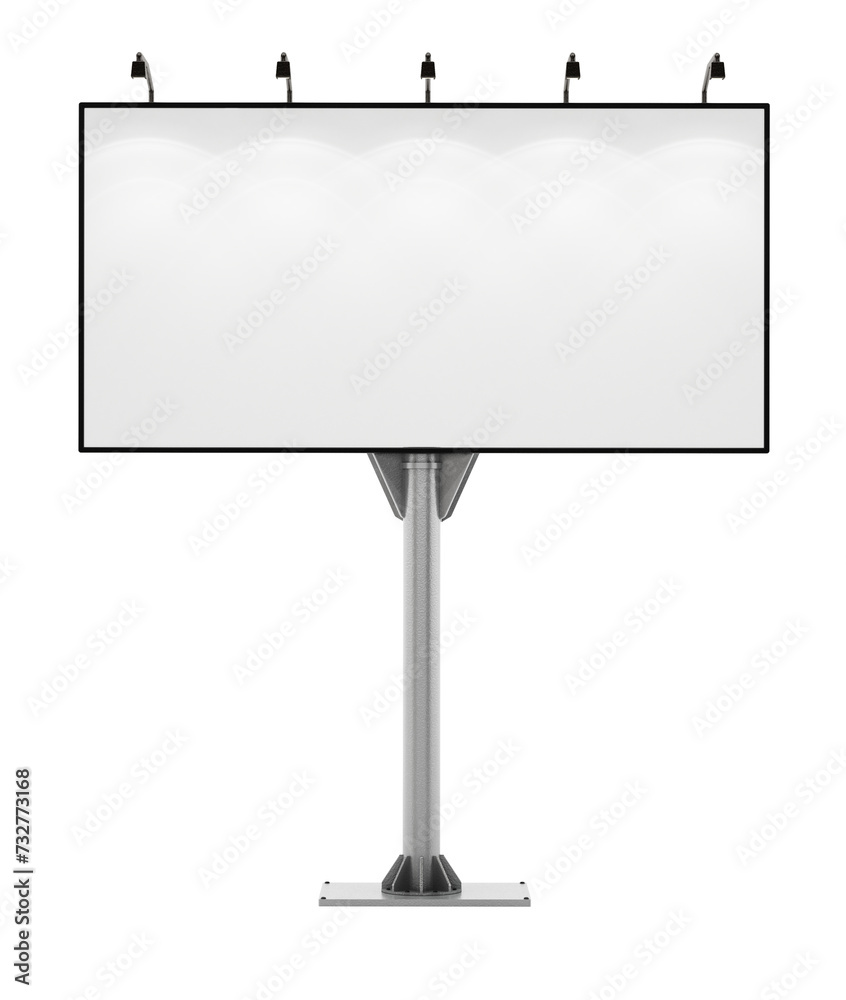 Blank street billboard isolated on transparent background. 3D illustration Blank street billboard isolated on transparent background. 3D illustration