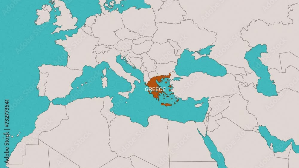 Greece Map Red Color Greece Map Red Color