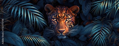 leopard hiding in the jungle