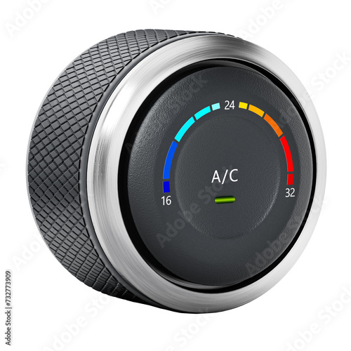 AC button of a modern car isolated on transparent background. 3D illustration