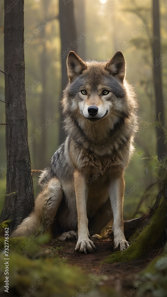 Obraz premium wolf in the woods