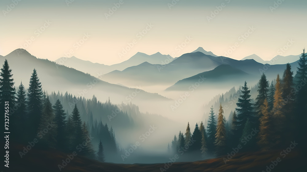 Obraz premium Forest background, vibrant trees