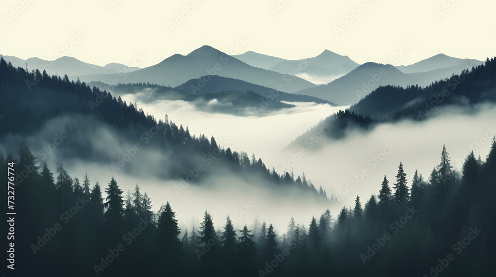 Obraz premium Forest background, vibrant trees
