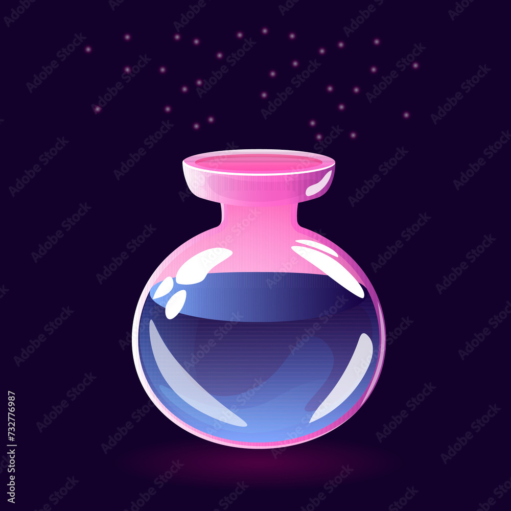 Perfume bottle in cartoon style. Flask with aroma. Use for card, poster, sticker, background and more Perfume bottle in cartoon style. Flask with aroma. Use for card, poster, sticker, background and more