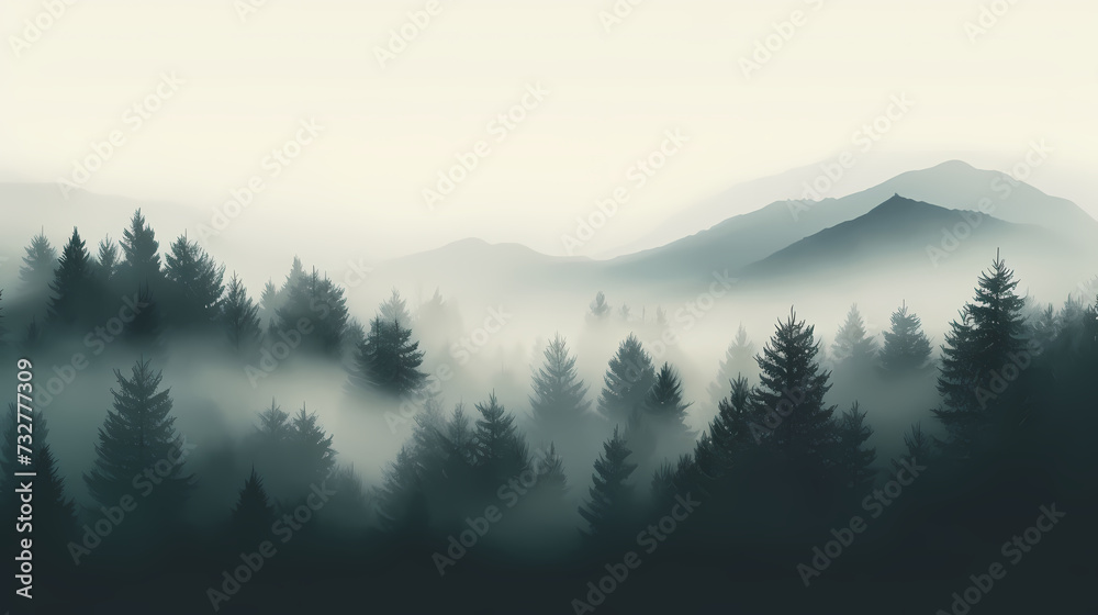 Obraz premium Forest background, vibrant trees