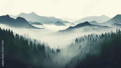 Forest background, vibrant trees