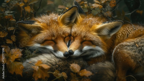 foxes sleeping