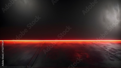Background image with a neon red light dividing a black wall and dark floor.