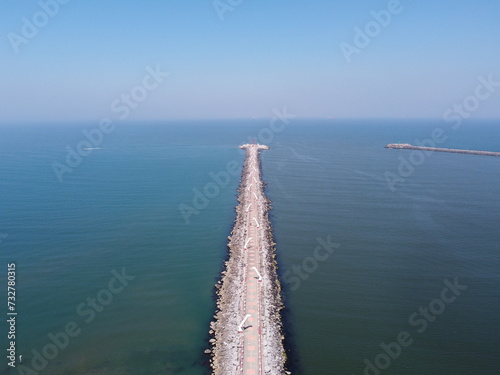vista al mar entrada principal de barcos en la ciudad de coatzacoalcos,Veracruz.