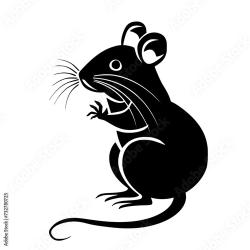 cute rat icon ,simple,vector silhouette  Generative AI
