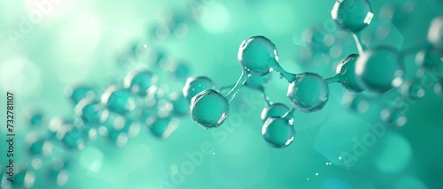 Aspirin Molecule in a Calming Pastel Green Background for Pain Relief Concepts. photo
