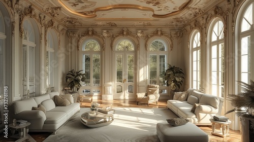 Living room, luxury style. Generative AI.