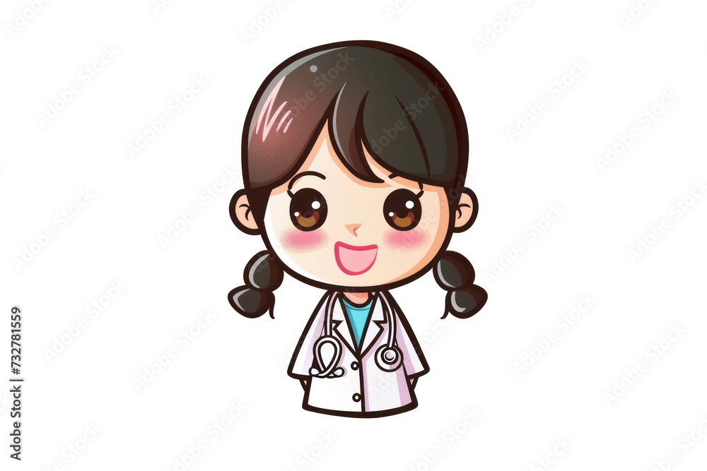 cartoon doctor character with cute happy face, happy joyful smile, healthcare cartoon design, in stickers style cartoon doctor character with cute happy face, happy joyful smile, healthcare cartoon design, in stickers style