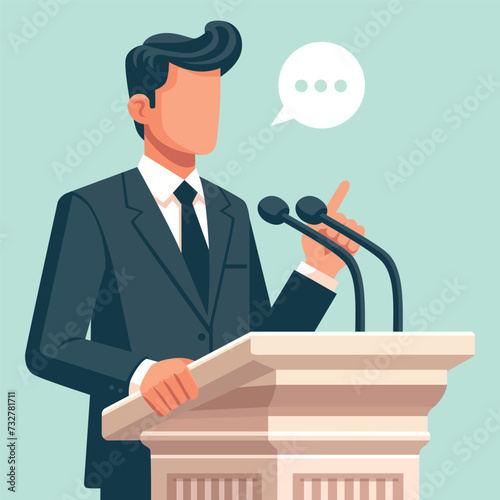 Politician Speaking Flat Design