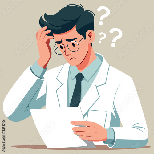 Puzzled Doctor Flat Style