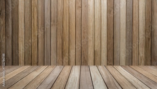 wooden floor with wooden wall for product showcase