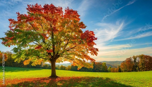 tree with colorful leafs in fall