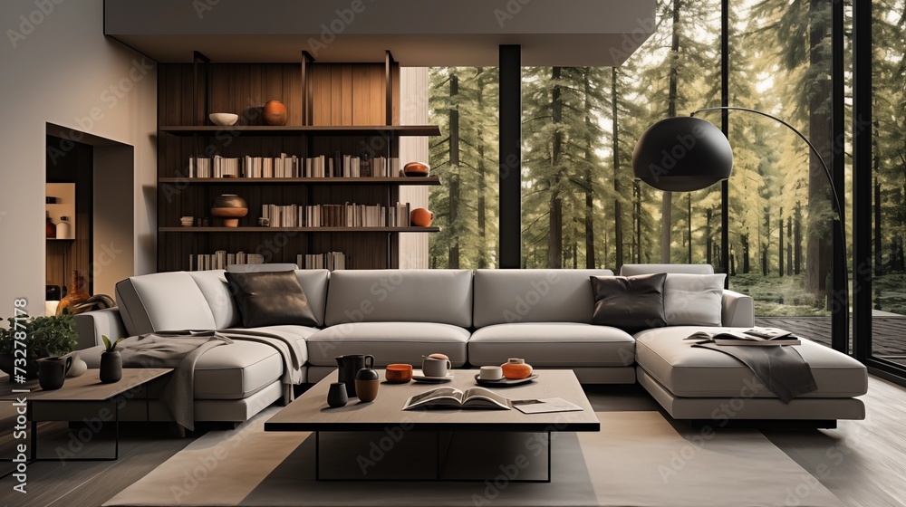Sleek Monochrome Living Room