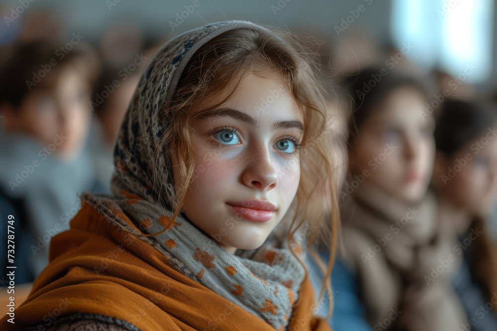 A classroom with students from various cultural backgrounds, illustrating inclusivity and learning. Concept of multicultural education and understanding. Generative Ai. A classroom with students from various cultural backgrounds, illustrating inclusivity and learning. Concept of multicultural education and understanding. Generative Ai.