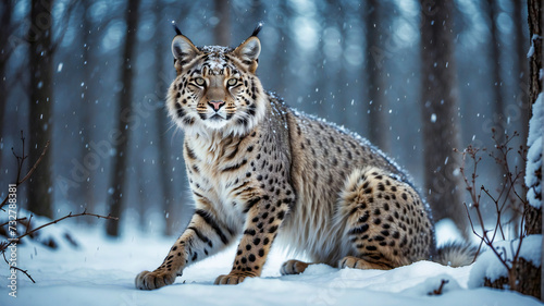lynx in snow © Елена Tomaeva