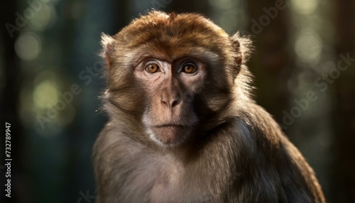 close up of a Barbary macaque photo