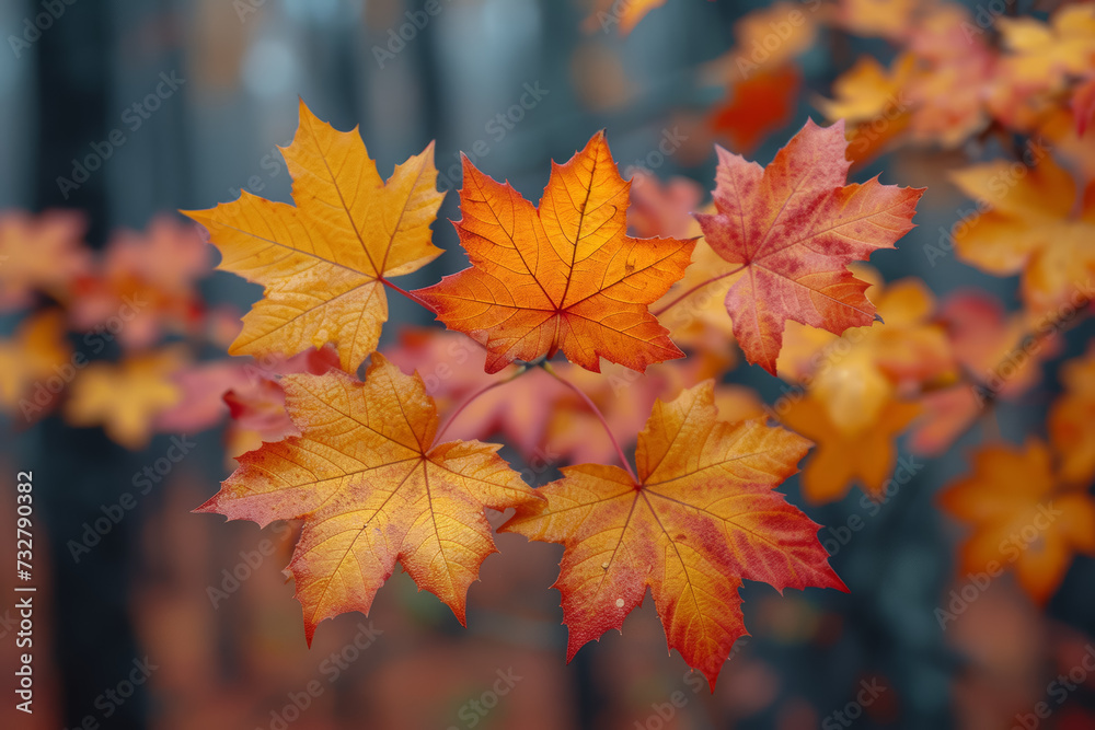 A series of shots capturing the changing colors of fall foliage in a dense forest, showcasing the breathtaking beauty of autumn landscapes. Concept of vibrant fall outdoor experiences. Generative Ai. A series of shots capturing the changing colors of fall foliage in a dense forest, showcasing the breathtaking beauty of autumn landscapes. Concept of vibrant fall outdoor experiences. Generative Ai.