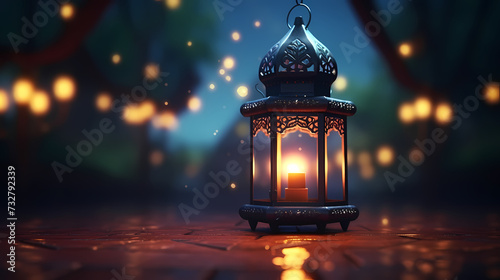 Ramadan background with mosque or lantern illustration