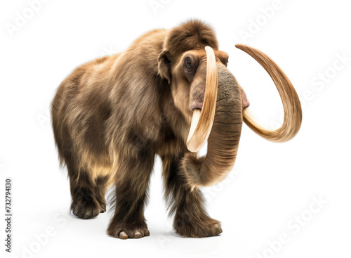 model of mammoth isolated on white transparent background, png	