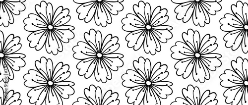 Seamless pattern with modern flower elements Hand drawn trendy background. Great for fabric and textile. Vector Illustration
