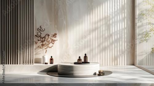 A minimalist podium adorned with an array of sleek