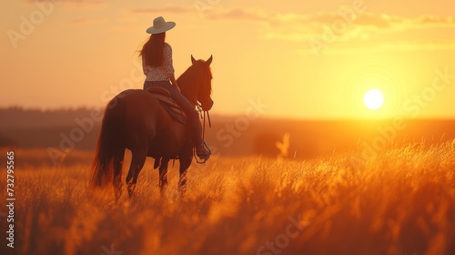 A serene moment captured between a rider and her horse, their connection palp...
