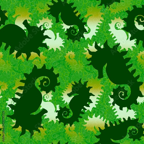 Summer animals seamless seahorse pattern for fabrics and wrapping paper and kids print and swimsuit textiles